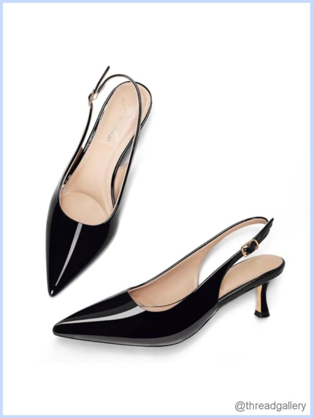Kitten Heel Slingback Pointed Toe Pump 2 Inch Low Heel Dressy Comfortable